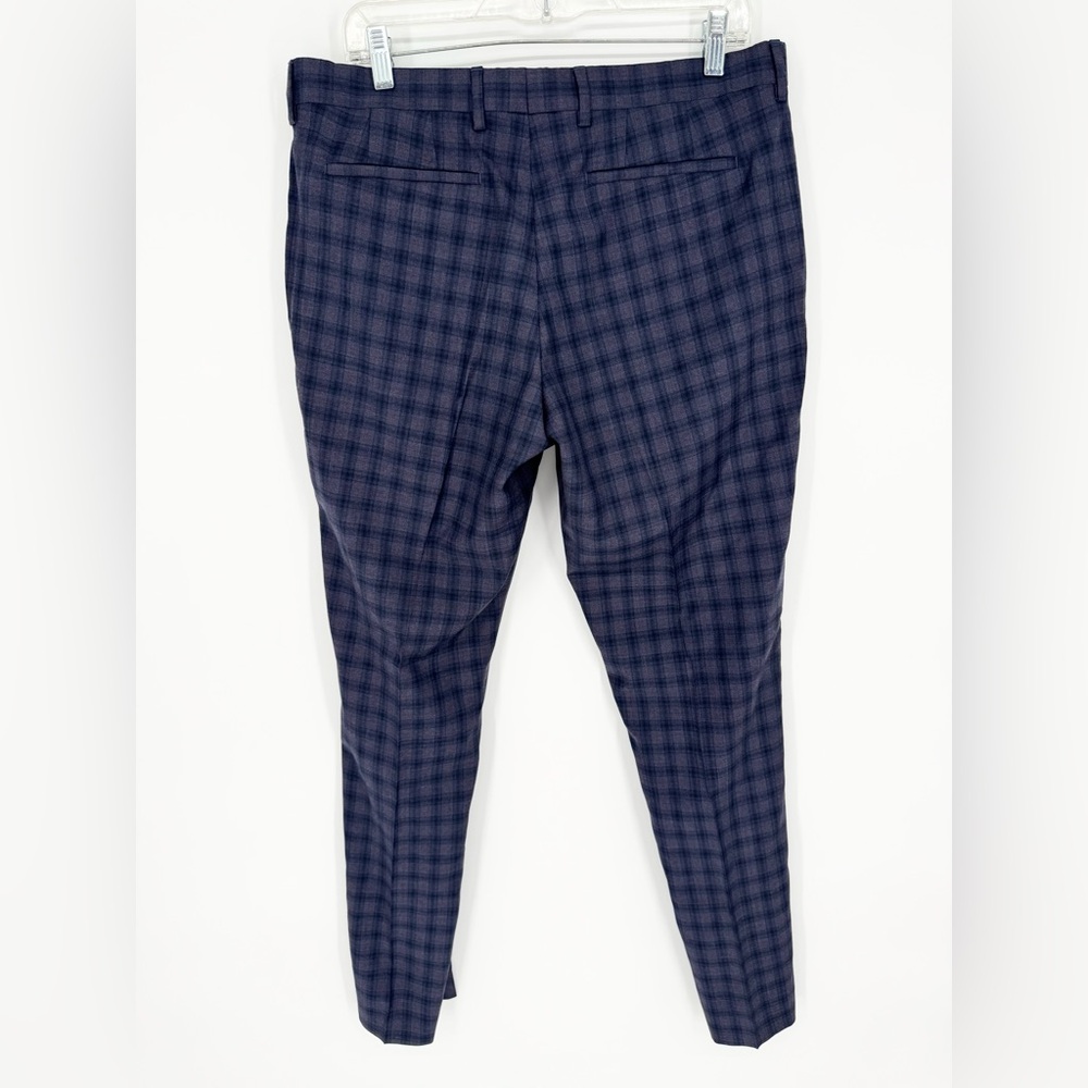 Paul Smith Size 34 TALL Loro Piana Wool Navy Plaid Trouser Dress Pants Business - Picture 11 of 15